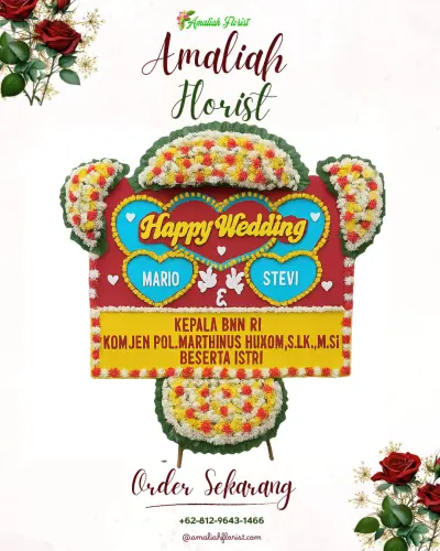 Karangan Papan Bunga Pernikahan di Penfui